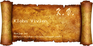 Klohs Vivien névjegykártya
