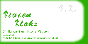 vivien klohs business card